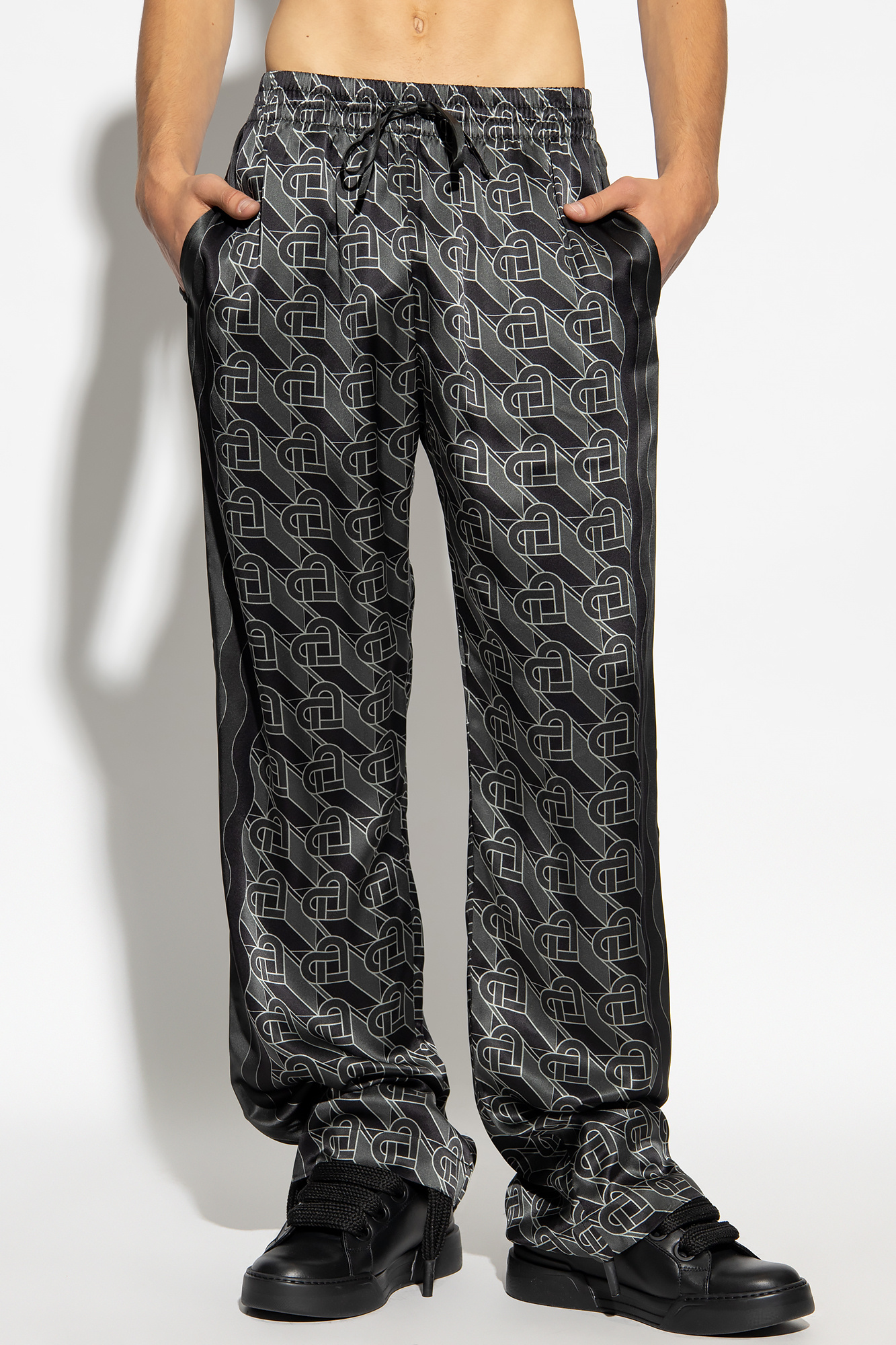 パンツ Casablanca Graphic-Print Silk Trousers Casablanca graphic-print Silk Trousers | Green | FARFETCH JO